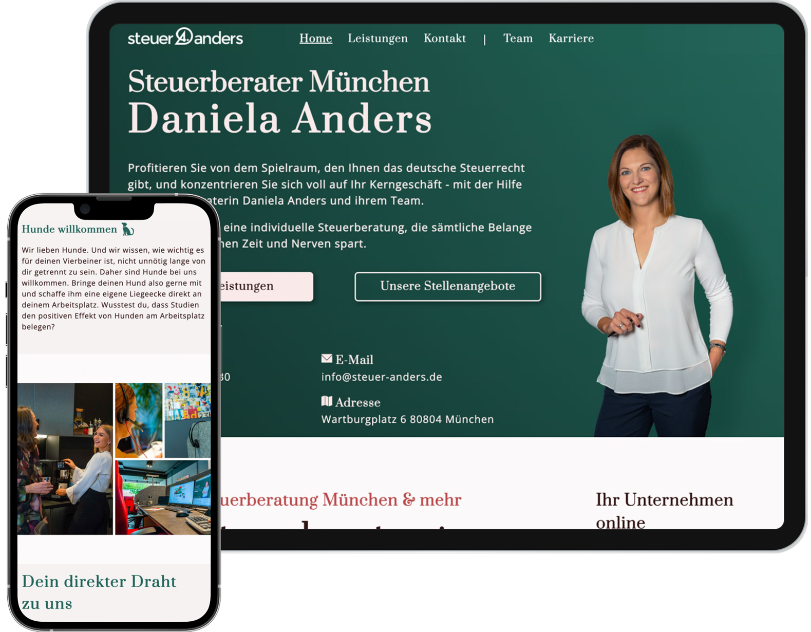 Webdesign und Coding für Steuer Anders in München